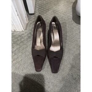 Stuart Weitzman Suede Square Toe Pumps Cola Color- Size 6 3W62517
